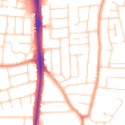 Daytime road noise heatmap for LE4 4LL