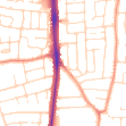 Daytime road noise heatmap for LE4 4ND