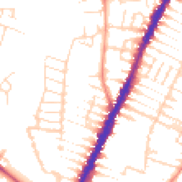 Daytime road noise heatmap for LE4 5AZ