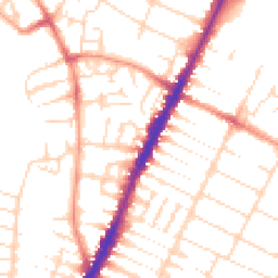 Daytime road noise heatmap for LE4 5DA