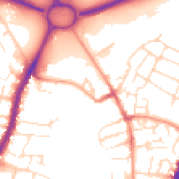Daytime road noise heatmap for LE4 5PP