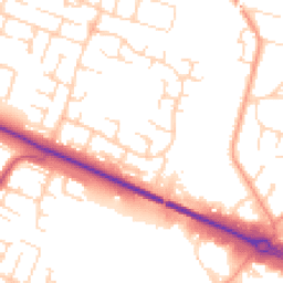 Daytime road noise heatmap for LE4 7TP