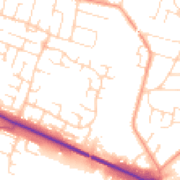 Daytime road noise heatmap for LE4 7WD