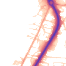 Daytime road noise heatmap for LE4 8AD