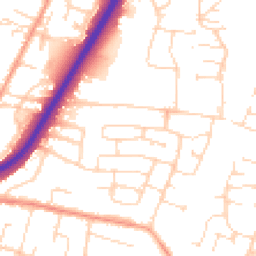 Daytime road noise heatmap for LE4 8NA