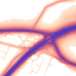 Daytime road noise heatmap for LE6 0AU