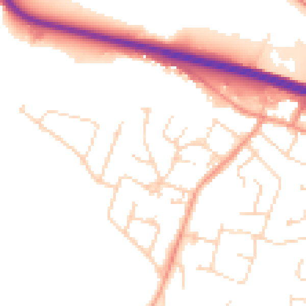Daytime road noise heatmap for LE6 0BB