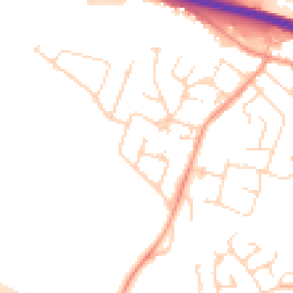 Daytime road noise heatmap for LE6 0BG