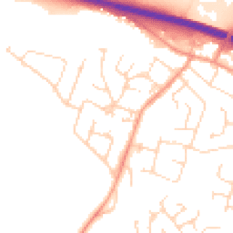 Daytime road noise heatmap for LE6 0BU