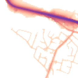 Daytime road noise heatmap for LE6 0BW