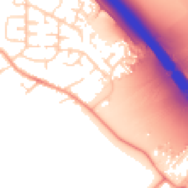 Daytime road noise heatmap for LE6 0JB