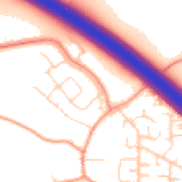 Daytime road noise heatmap for LE6 0LG
