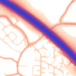 Daytime road noise heatmap for LE6 0LJ