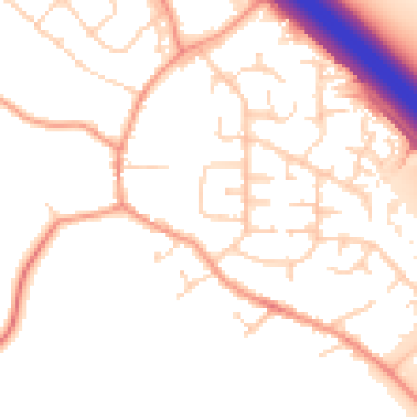 Daytime road noise heatmap for LE6 0NH