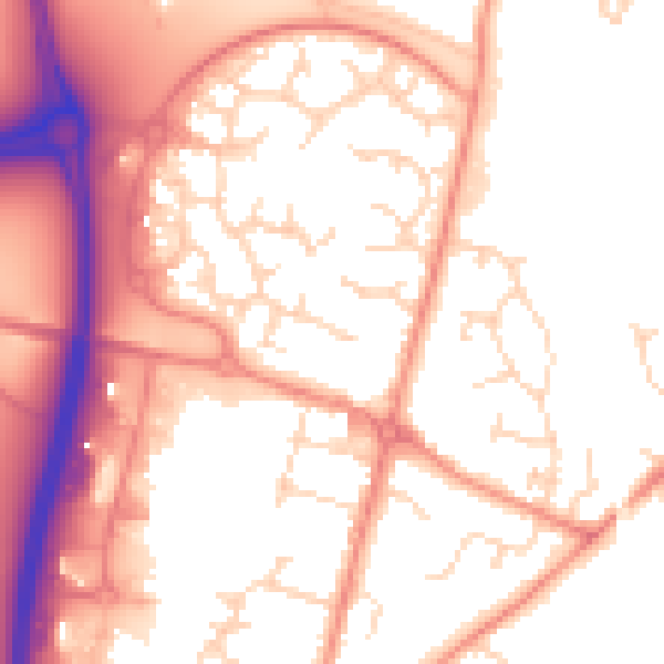 Daytime road noise heatmap for LE7 1GF