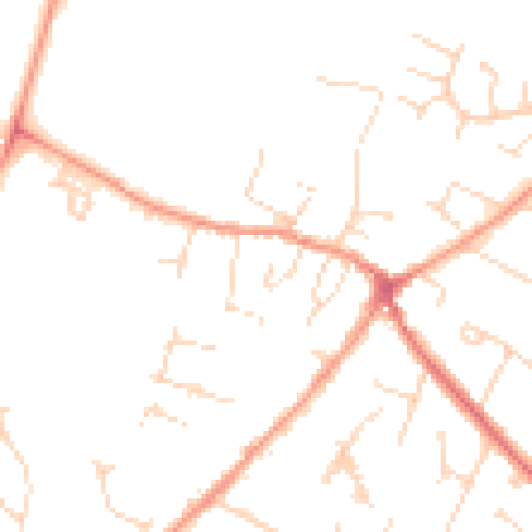 Daytime road noise heatmap for LE7 1GY