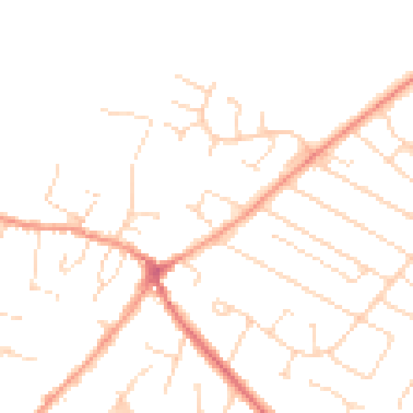 Daytime road noise heatmap for LE7 1HW