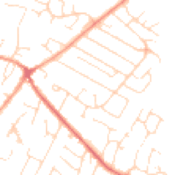 Daytime road noise heatmap for LE7 2DZ