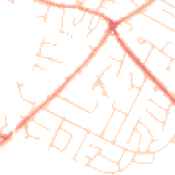 Daytime road noise heatmap for LE7 2JA