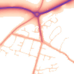 Daytime road noise heatmap for LE7 3FZ