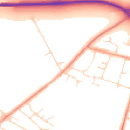 Daytime road noise heatmap for LE7 3TY