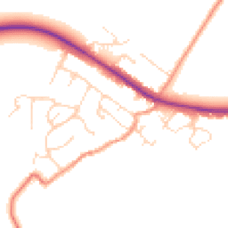 Daytime road noise heatmap for LE7 9GQ