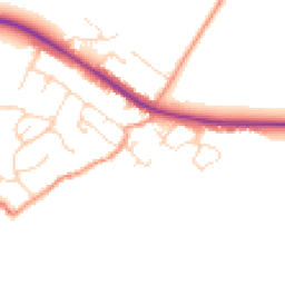 Daytime road noise heatmap for LE7 9GW