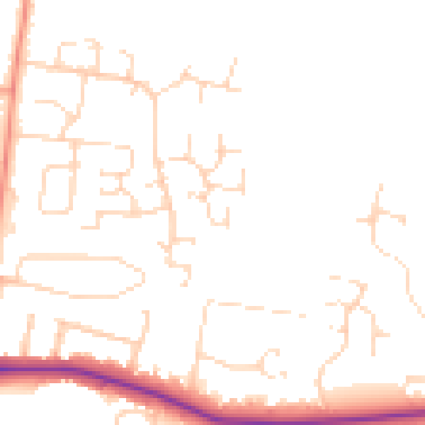 Daytime road noise heatmap for LE7 9UP
