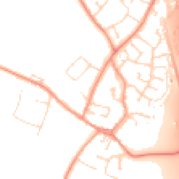 Daytime road noise heatmap for LE9 1RL