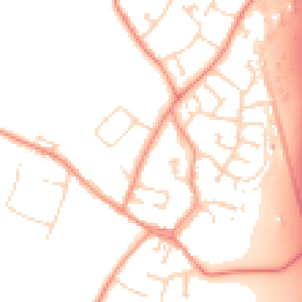 Daytime road noise heatmap for LE9 1RN