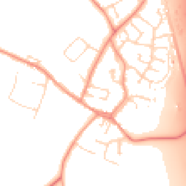 Daytime road noise heatmap for LE9 1RP