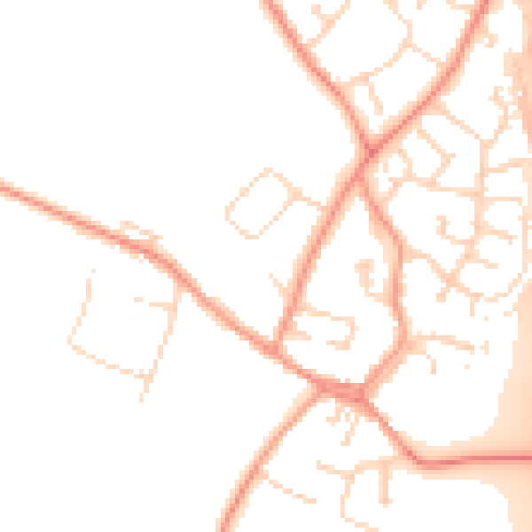 Daytime road noise heatmap for LE9 1RU