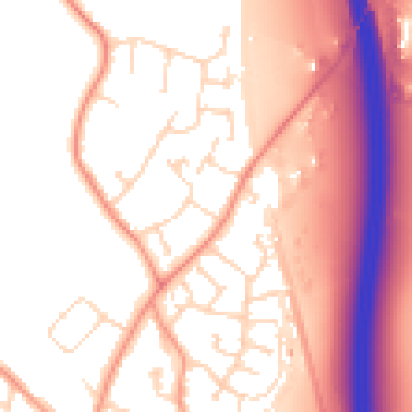 Daytime road noise heatmap for LE9 1SA