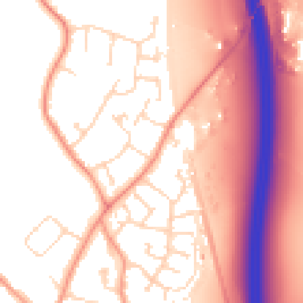 Daytime road noise heatmap for LE9 1SH