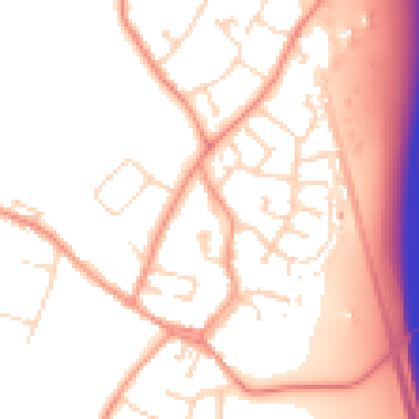 Daytime road noise heatmap for LE9 1UD