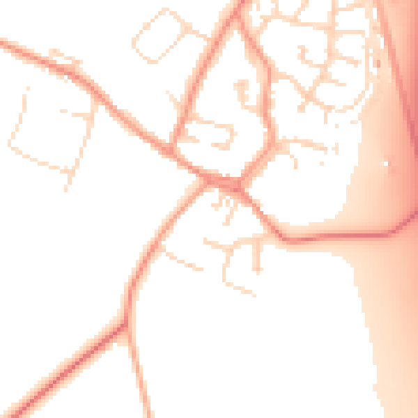 Daytime road noise heatmap for LE9 1ZP
