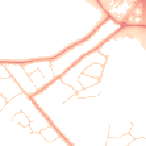 Daytime road noise heatmap for LE9 2AJ