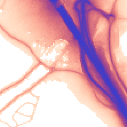 Daytime road noise heatmap for LE9 2AW