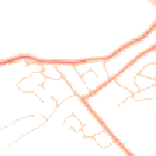 Daytime road noise heatmap for LE9 2BS