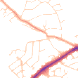 Daytime road noise heatmap for LE9 2HG