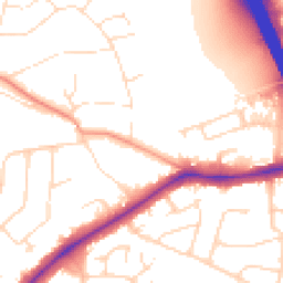 Daytime road noise heatmap for LE9 2JG