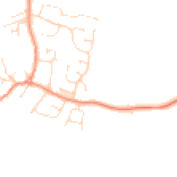 Daytime road noise heatmap for LE9 3AR