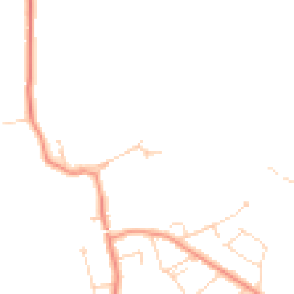 Daytime road noise heatmap for LE9 3EQ