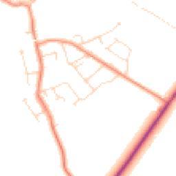 Daytime road noise heatmap for LE9 3GA