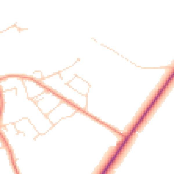 Daytime road noise heatmap for LE9 3HE