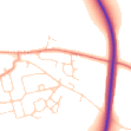 Daytime road noise heatmap for LE9 7EW