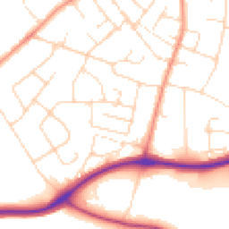Daytime road noise heatmap for LE9 7HZ