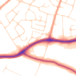 Daytime road noise heatmap for LE9 7NG