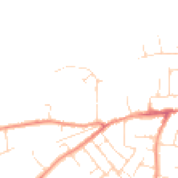 Daytime road noise heatmap for LE9 7PX