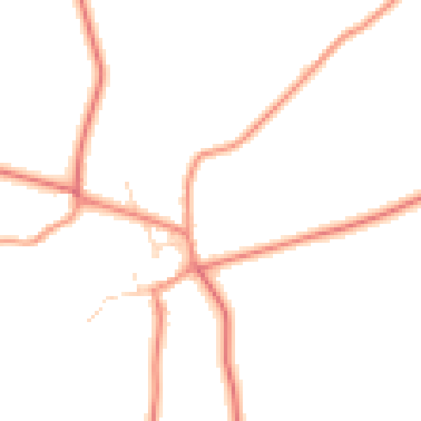 Daytime road noise heatmap for LE9 7QF